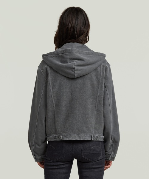 G-STAR（ジースター）の「【UNISEX】Washed Hoodie Sweater Jacket/ヴィンテージライクウォッシュド加工オーバーサイズスウェットパーカージャケット（パーカー・レディース・グレー・MEDIUM/SMALL/X-SMALL）」の8枚目の写真