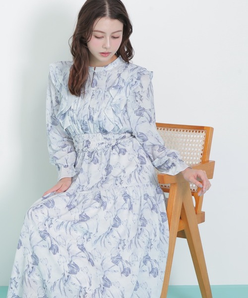 ◇ピンタック花柄ワンピース（ワンピース）｜JILL by JILL STUART