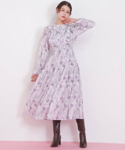 セール】◇ピンタック花柄ワンピース（ワンピース）｜JILL by JILL