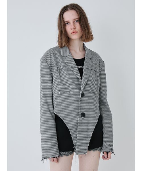 SORIN（ソリン　）の「Check High Cut Hem Jacket/チェックハイカットヘムジャケット（テーラードジャケット・レディース・チェック・38）」の2枚目の写真