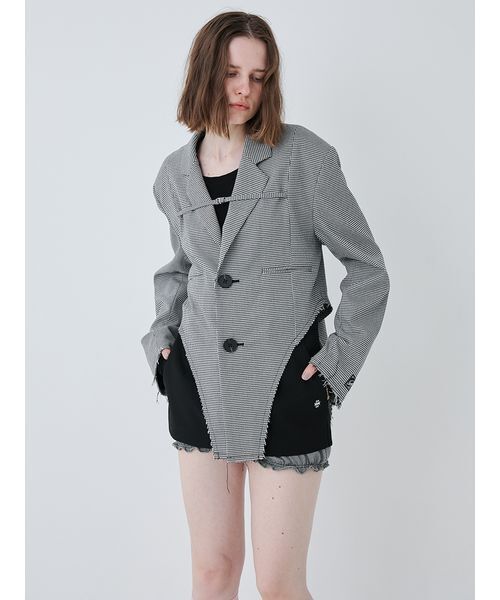 SORIN（ソリン　）の「Check High Cut Hem Jacket/チェックハイカットヘムジャケット（テーラードジャケット・レディース・チェック・38）」の3枚目の写真
