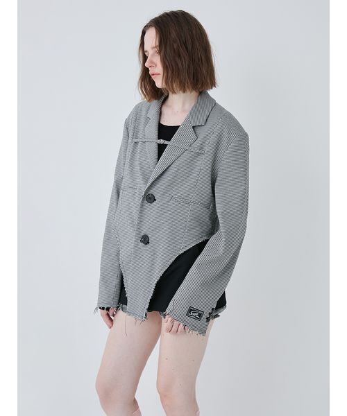 SORIN（ソリン　）の「Check High Cut Hem Jacket/チェックハイカットヘムジャケット（テーラードジャケット・レディース・チェック・38）」の4枚目の写真