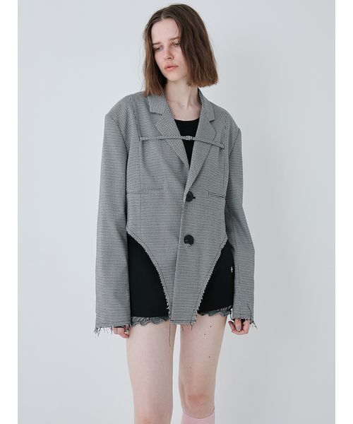 SORIN（ソリン　）の「Check High Cut Hem Jacket/チェックハイカットヘムジャケット（テーラードジャケット・レディース・チェック・38）」の9枚目の写真