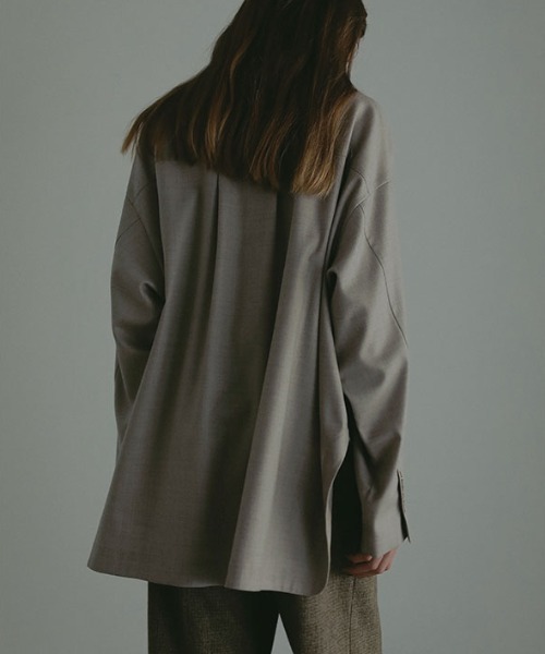 セール】ハイカウントフラノオーバーサイズシャツ（シャツ/ブラウス