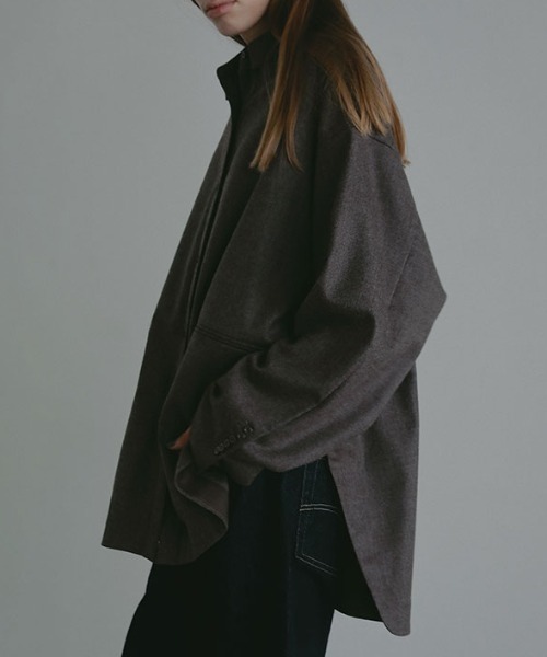 セール】ハイカウントフラノオーバーサイズシャツ（シャツ/ブラウス