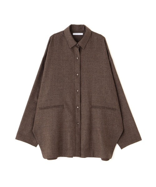 セール】ハイカウントフラノオーバーサイズシャツ（シャツ/ブラウス