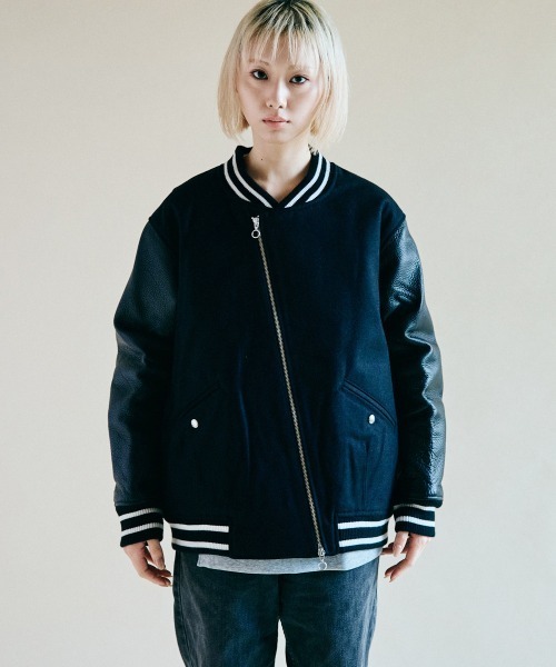 スタジアム　ライダースジャケット rehacer : Slant Riders Studium JKT / スラント ライダース