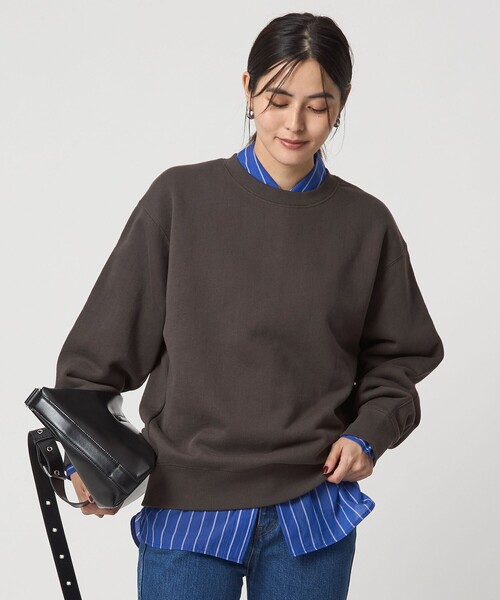 green label relaxing（グリーンレーベルリラクシング）の「フォルム スウェット プルオーバー（スウェット・レディース・ブラウン/レッド/オフホワイト/ダークグレー・FREE）」の3枚目の写真