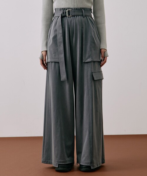 UNITED TOKYO（ユナイテッドトウキョウ）の「キュプラジャージーワイドパンツ｜ウォッシャブル/セットアップ/細見え/秋服/冬服（その他パンツ・レディース・グレー/ブラウン・1/2）」の15枚目の写真