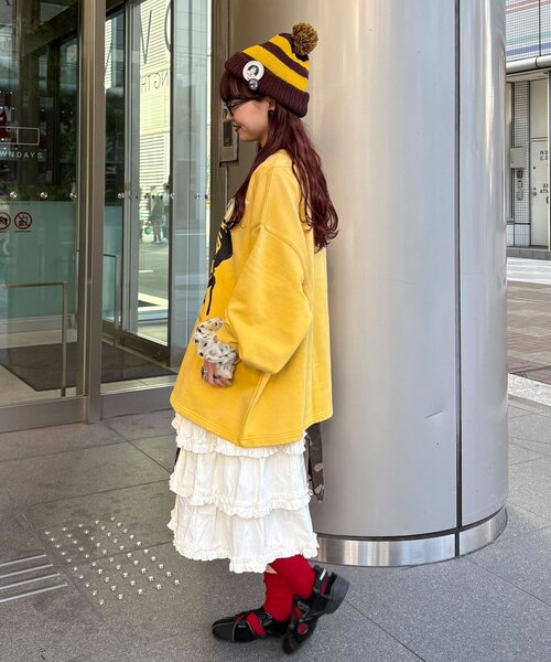 CIAOPANIC（チャオパニック）の「【まるお(@_maruoo0___)企画】パグスウェット（スウェット・レディース・イエロー/ボルドー・FREE）」の8枚目の写真