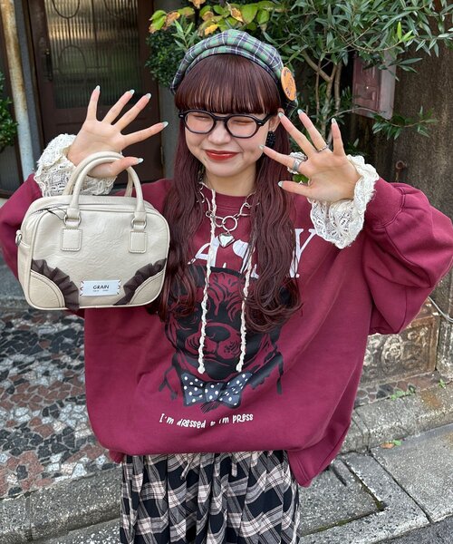 CIAOPANIC（チャオパニック）の「【まるお(@_maruoo0___)企画】パグスウェット（スウェット・レディース・イエロー/ボルドー・FREE）」の10枚目の写真