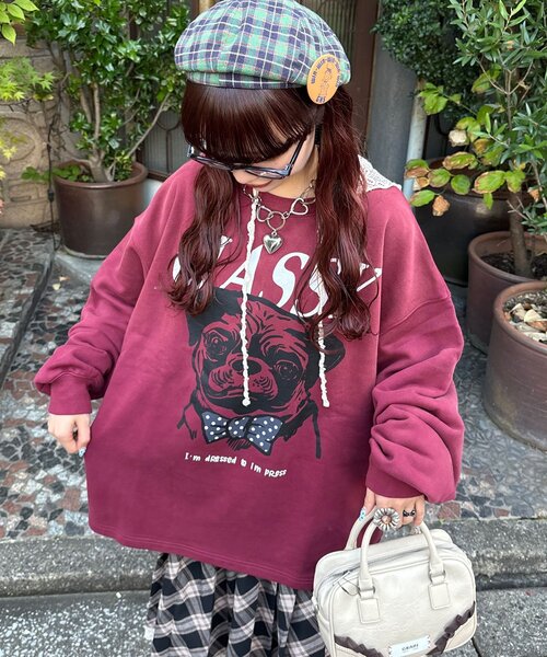 CIAOPANIC（チャオパニック）の「【まるお(@_maruoo0___)企画】パグスウェット（スウェット・レディース・イエロー/ボルドー・FREE）」の12枚目の写真