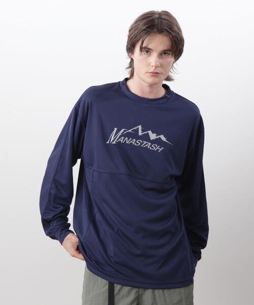 MANASTASH（マナスタッシュ）の「MANASTASH/マナスタッシュ　REF. LOGO TECH L/S TOP/テックロンT（Tシャツ/カットソー・メンズ・ブラック/モスグリーン/ネイビー・S/L/M/XL）」の3枚目の写真