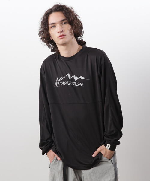 MANASTASH（マナスタッシュ）の「MANASTASH/マナスタッシュ　REF. LOGO TECH L/S TOP/テックロンT（Tシャツ/カットソー・メンズ・ブラック/モスグリーン/ネイビー・S/L/M/XL）」の2枚目の写真
