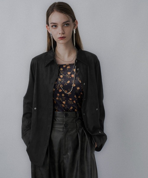 HARE（ハレ）の「コンパクトスウェードシャツ(HARE)（シャツ/ブラウス・レディース・ブラック/ブラウン・FREE）」の16枚目の写真