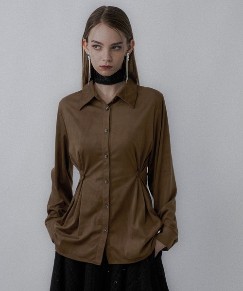 HARE（ハレ）の「コンパクトスウェードシャツ(HARE)（シャツ/ブラウス・レディース・ブラック/ブラウン・FREE）」の18枚目の写真