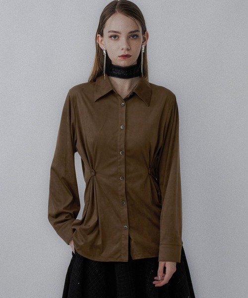 HARE（ハレ）の「コンパクトスウェードシャツ(HARE)（シャツ/ブラウス・レディース・ブラック/ブラウン・FREE）」の19枚目の写真