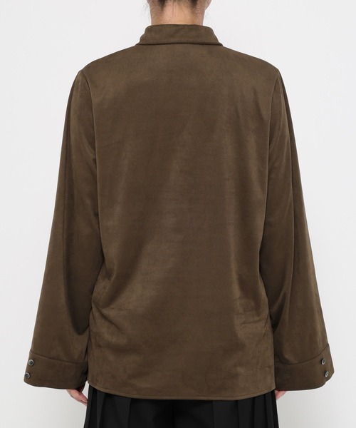 HARE（ハレ）の「コンパクトスウェードシャツ(HARE)（シャツ/ブラウス・レディース・ブラック/ブラウン・FREE）」の10枚目の写真