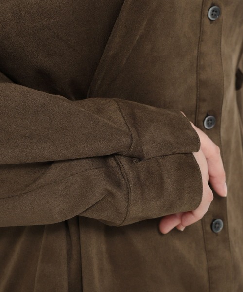 HARE（ハレ）の「コンパクトスウェードシャツ(HARE)（シャツ/ブラウス・レディース・ブラック/ブラウン・FREE）」の13枚目の写真