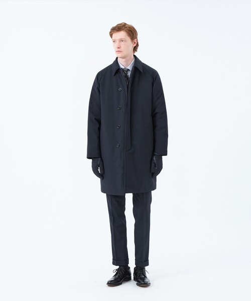 MACKINTOSH PHILOSOPHY（ﾏｯｷﾝﾄｯｼｭ ﾌｨﾛｿﾌｨｰ）の「トロッター LOXLEY(ロクスリー) ウーリーツイル（ステンカラーコート・メンズ・ブラック/ダークネイビー・38/40）」の4枚目の写真