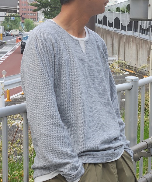 VENCEEXCHANGE(ヴァンスエクスチェンジ)の「キーネックプル(Tシャツ/カットソー・メンズ・グリーン/ブルー/グレー・LL/L/M)」の5枚目の写真