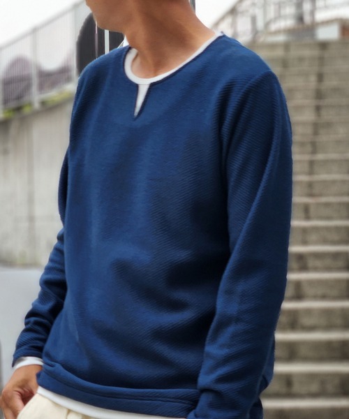 VENCEEXCHANGE(ヴァンスエクスチェンジ)の「キーネックプル(Tシャツ/カットソー・メンズ・グリーン/ブルー/グレー・LL/L/M)」の9枚目の写真