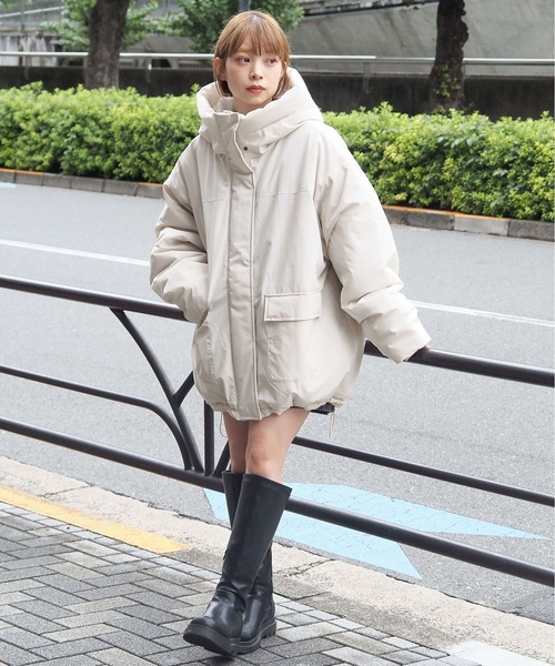 tiptop（ティップトップ）の「【ZOZO限定アイテム】中綿モンスターフードブルゾン（ブルゾン・レディース・ブラック/アイボリー・FREE）」の11枚目の写真