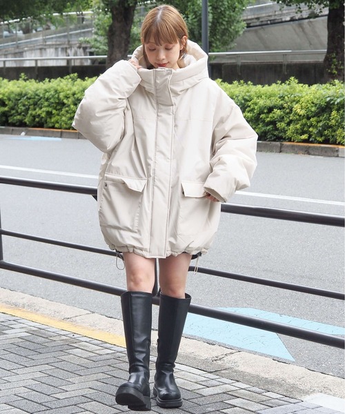 tiptop（ティップトップ）の「【ZOZO限定アイテム】中綿モンスターフードブルゾン（ブルゾン・レディース・ブラック/アイボリー・FREE）」の12枚目の写真