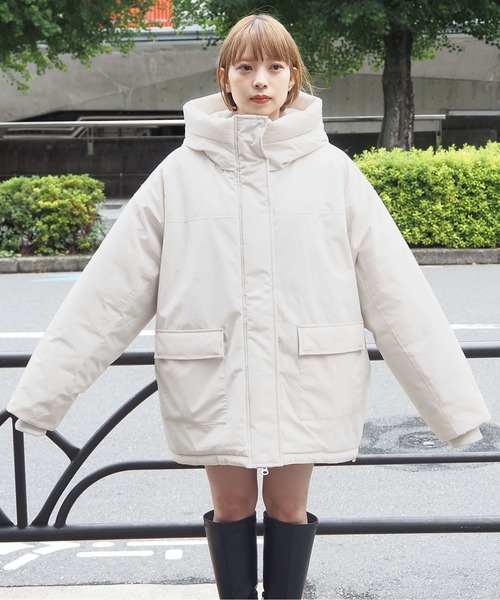 tiptop（ティップトップ）の「【ZOZO限定アイテム】中綿モンスターフードブルゾン（ブルゾン・レディース・ブラック/アイボリー・FREE）」の17枚目の写真