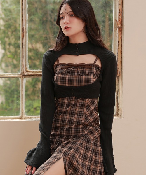 M DOLLY original* check angelica long dress/チェックアンジェリカ