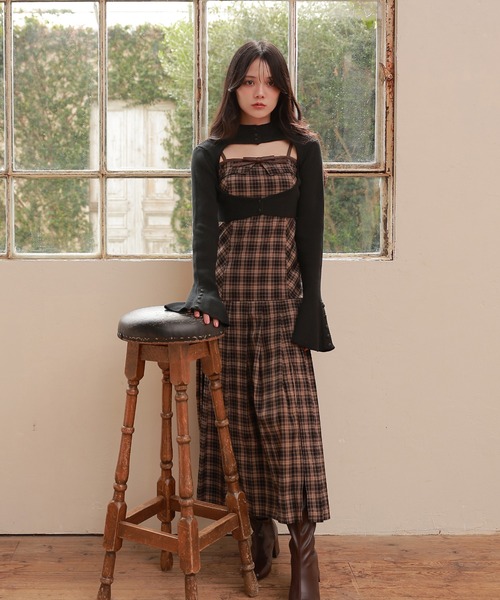 【M DOLLY】check angelica long dress M DOLLY original* check angelica long dress/チェックアンジェリカ