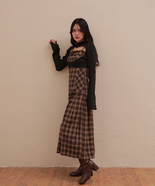 M DOLLY original* check angelica long dress/チェックアンジェリカ