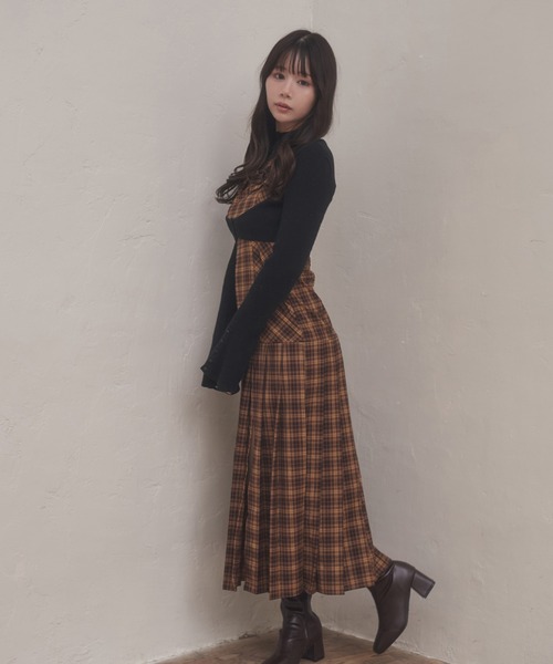 M DOLLY original* check angelica long dress/チェックアンジェリカ