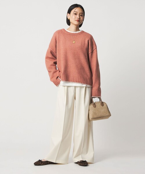A DAY IN THE LIFE UNITED ARROWS(アデイインザライフユナイテッドアローズ)の「ブランケットステッチ クルーネックニット <A DAY IN THE LIFE>(ニット/セーター・レディース・グレー系/ナチュラル/ネイビー/ピンク・FREE)」の21枚目の写真