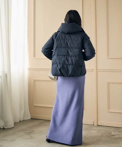 12Twelve Agenda（トゥエルブ　アジェンダ）の「撥水ストレッチライトタフタショートダウンコート（ダウンジャケット/コート・レディース・ネイビー/オフホワイト・M）」の12枚目の写真