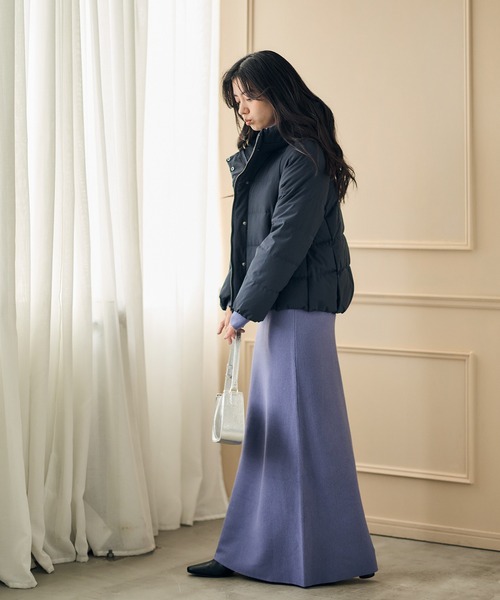 12Twelve Agenda（トゥエルブ　アジェンダ）の「撥水ストレッチライトタフタショートダウンコート（ダウンジャケット/コート・レディース・ネイビー/オフホワイト・M）」の13枚目の写真