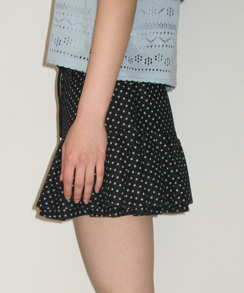 RONRON（ロンロン）の「PLEATS BANDING MINI SKIRT DOT BLACK（スカート・レディース・その他・FREE）」の3枚目の写真