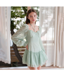 Halterneck Swim Dress GREEN