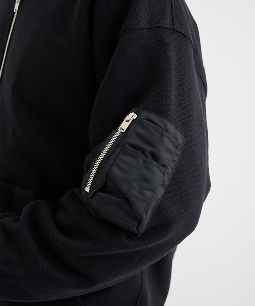 【新品未使用タグ付】CINOH/チノ ナイロンフーディブルゾン ブラック 36 セール】【CINOH/チノ】《STUDIOUS別注》ナイロンロングコート（ダウン