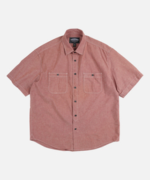 CHAMBRAY WORK HALF SHIRT _ RED