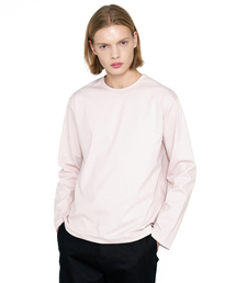 ストレッチアップ ヘビーコットン長袖Tシャツ_ピンク