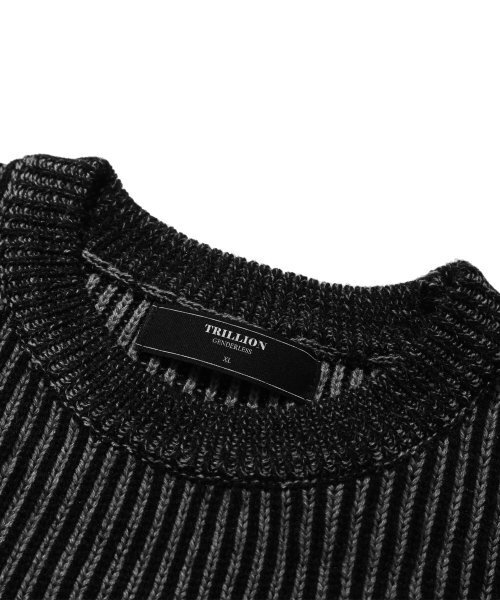 TRILLION(トリリオン)の「ウォッシャブルツートンクルーネックグラフィックニット(ブラック)(ニット/セーター・レディース・その他・MEDIUM/LARGE/X-LARGE)」の7枚目の写真
