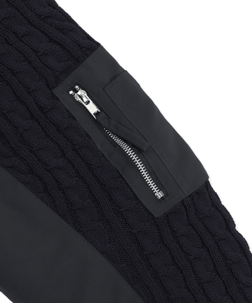 XTONZ(エクストーンズ)の「XJ127 ニットミックス MA-1ジャケット (ブラック)(ブルゾン・レディース・その他・MEDIUM/LARGE)」の4枚目の写真