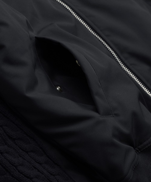 XTONZ(エクストーンズ)の「XJ127 ニットミックス MA-1ジャケット (ブラック)(ブルゾン・レディース・その他・MEDIUM/LARGE)」の5枚目の写真