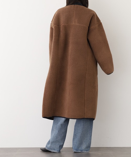 アルページュストーリー　ブラウン ボア ロングコート 美品】Arpege story アルページュストーリー ブラウン ロングコート