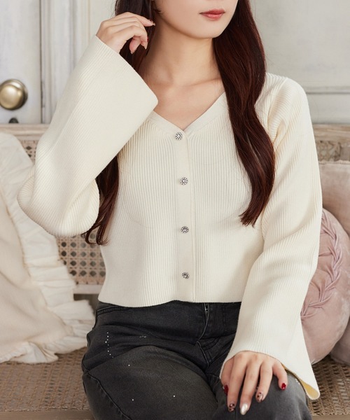 one after another NICE CLAUP(ワンアフターアナザーナイスクラップ)の「【Holiday collection】フェイクファー襟ニット(ニット/セーター・レディース・アイボリー/ブラック/ベビーピンク/ライトグレー・FREE)」の19枚目の写真