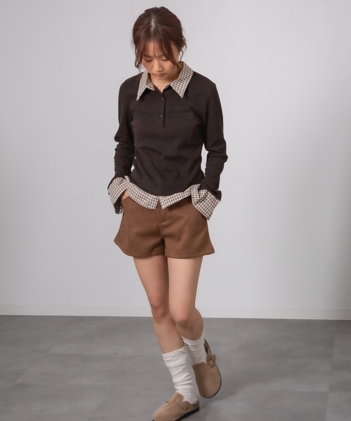 HALEY PESCA（ヘーリーペスカ）の「HALEY PESCA/スエードライク　マイクロミニ丈パンツ（その他パンツ・レディース・ブラック/ブラウン・SMALL/MEDIUM）」の12枚目の写真