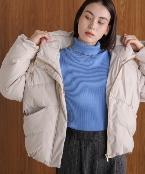 セール】ストレッチカシュネックピュアダウン（ダウンジャケット