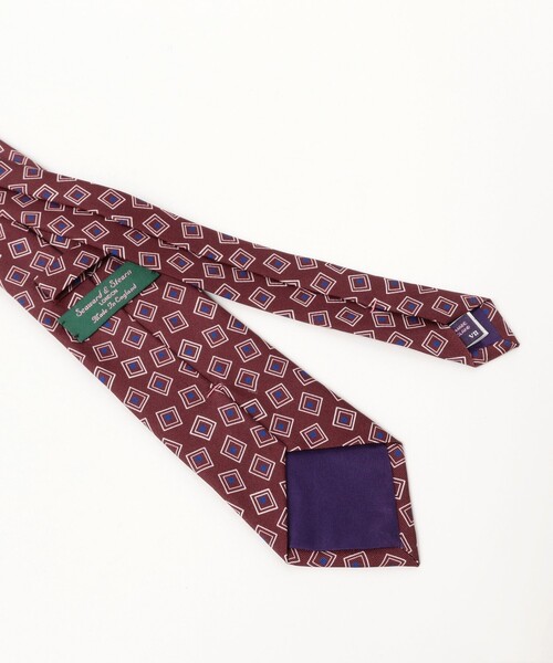 【美品】Seaward & Stearn ネクタイ　小紋柄　パープル Seaward & Stearn / シルク 小紋柄 プリント ネクタイ（ネクタイ