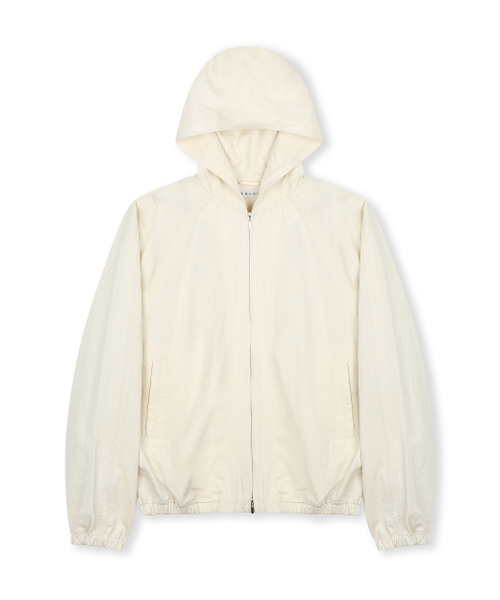 BESLOW(ビースロー)の「LAYERED HOODED ZIP UP JUMPER IVORY(パーカー・メンズ・その他・SMALL/MEDIUM/LARGE/X-LARGE)」の1枚目の写真